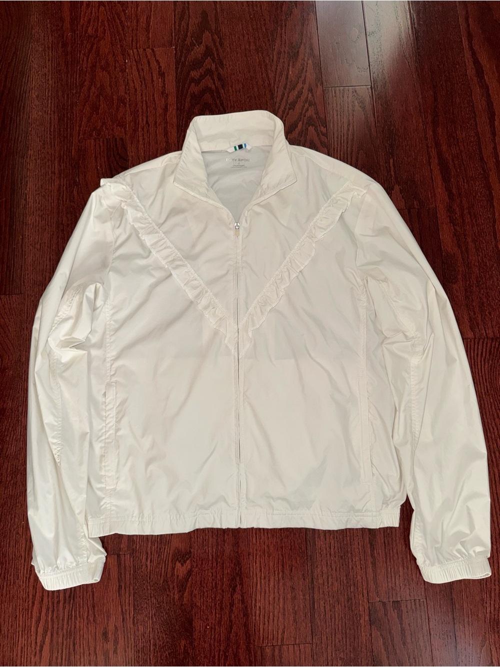 Tory Sport off White Lightweight Zip-Front Windbreaker